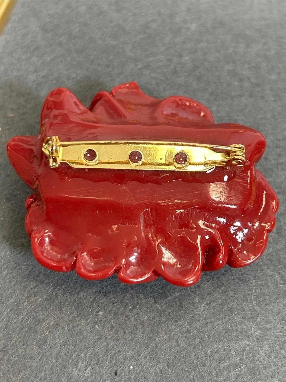 Vintage Red Rose Cluster Brooch - Women Accessories